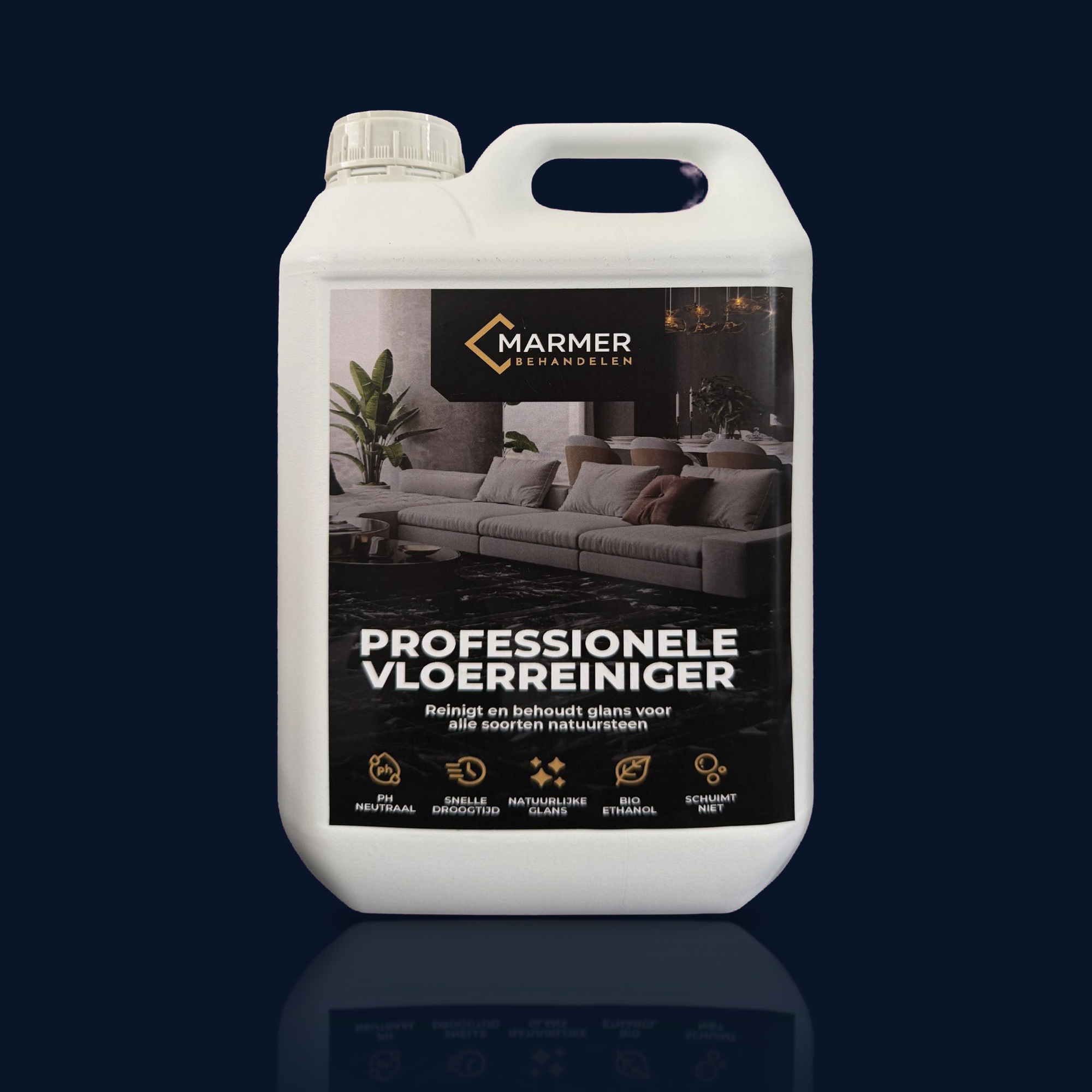 Professionele pH-neutrale vloerreiniger voor natuursteen, can van 5 liter